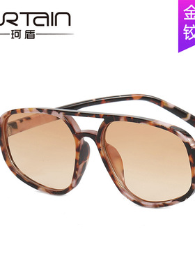 日系cherrykoko双梁不规则太阳镜新款潮流个性双梁墨镜复古