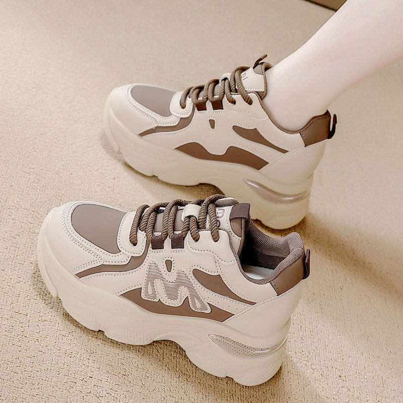 爆款真皮老爹鞋女2025新款秋冬季厚底内增高旅游鞋防滑运动休闲鞋,淘宝优惠券,粉丝福利购,淘宝优惠卷