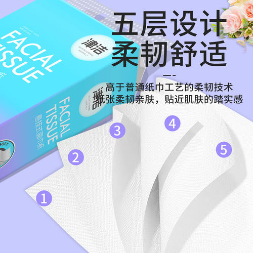 【4提/箱】津洁悬挂式平板卫生纸家用宿舍抽取式擦手纸巾整箱批发 - 图2