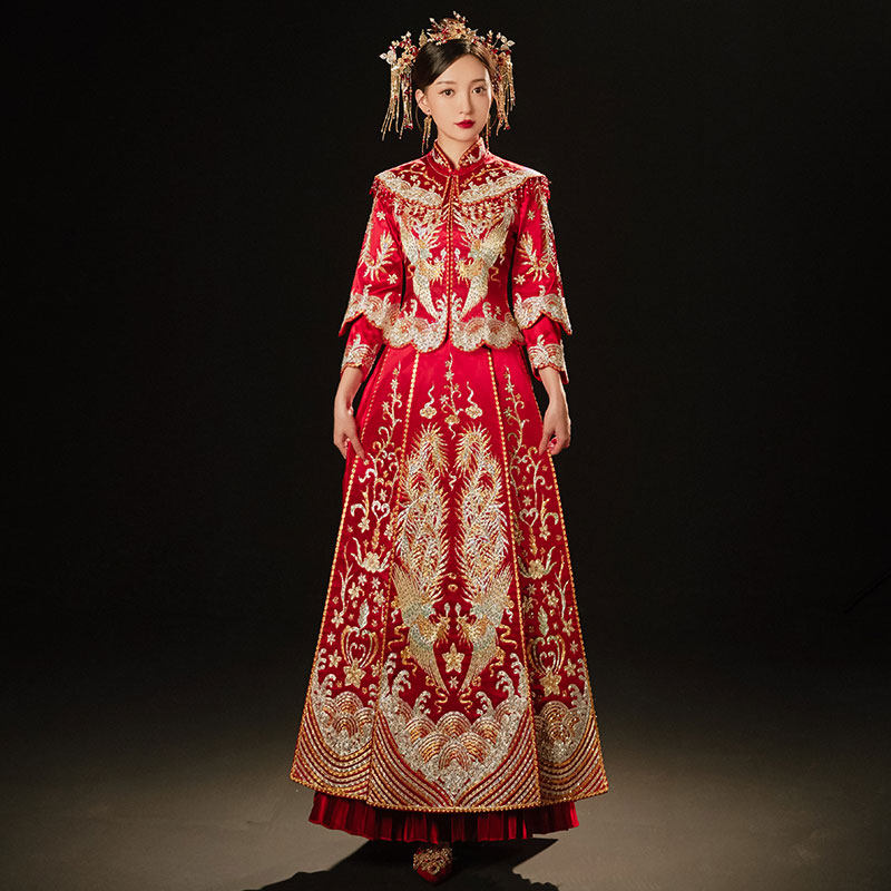 秀禾服新娘2021年新款夏季中式婚纱 宠束旗袍