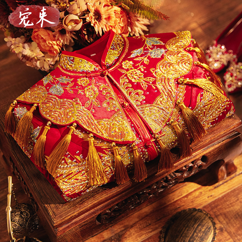 新娘秀禾服2021新款女结婚中式婚纱 宠束旗袍