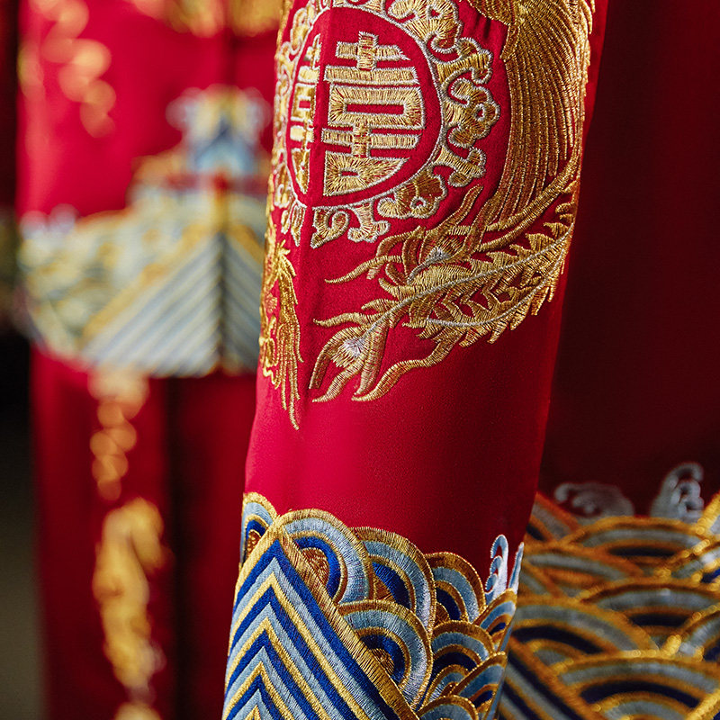 秀禾服男中式新郎服敬酒服龙凤褂 宠束唐装