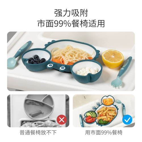 Детская обеденная тарелка для кормления, силиконовая посуда для еды