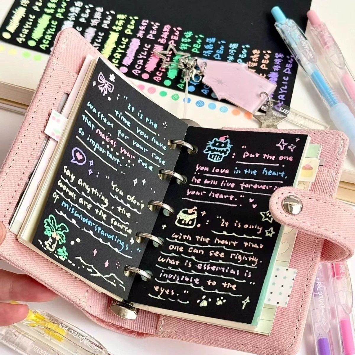 得力丙烯中性笔按动式彩色中性笔标记重点高颜值ins风做手帐不透色可叠色马克笔记号笔勾线笔女生款文具,淘宝优惠券,粉丝福利购,淘宝优惠卷