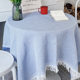 Internet celebrity blue cotton linen American round table cloth