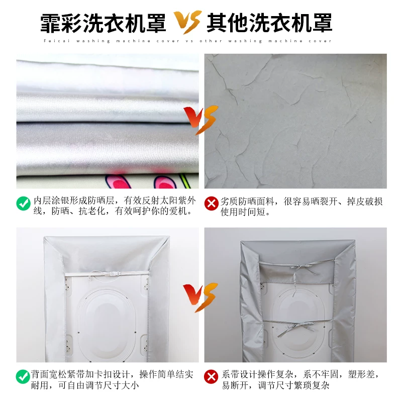 Drum for laundry, waterproof automatic dust cover, sun protection, fully automatic