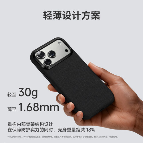 Sipolg适用苹果iphone18/17Promax手机壳考杜拉弹道尼龙高端防滑全包防摔Magsafe磁吸纤维套保护壳男女款 - 图1