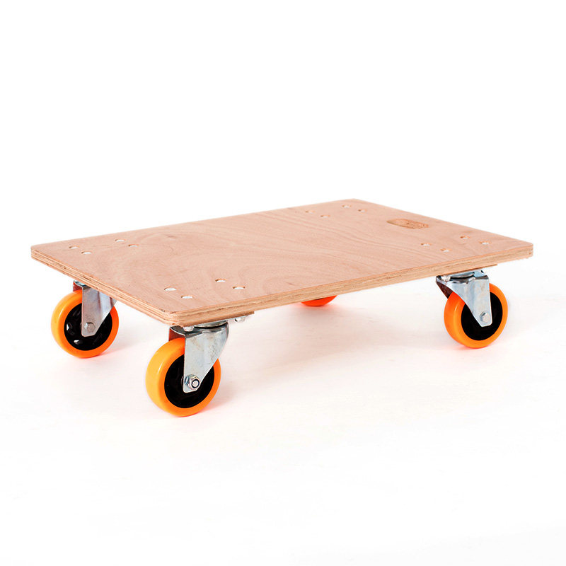 加厚木板车乌龟车平板小推车四轮拉货车搬运车拖车家用静音万向轮