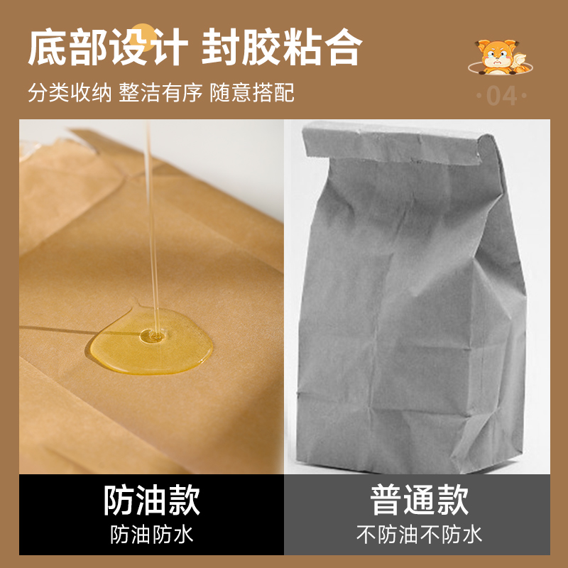 ins风牛皮纸袋防油淋膜防水化妆品口红桌面杂物包装袋冰箱收纳袋-图3