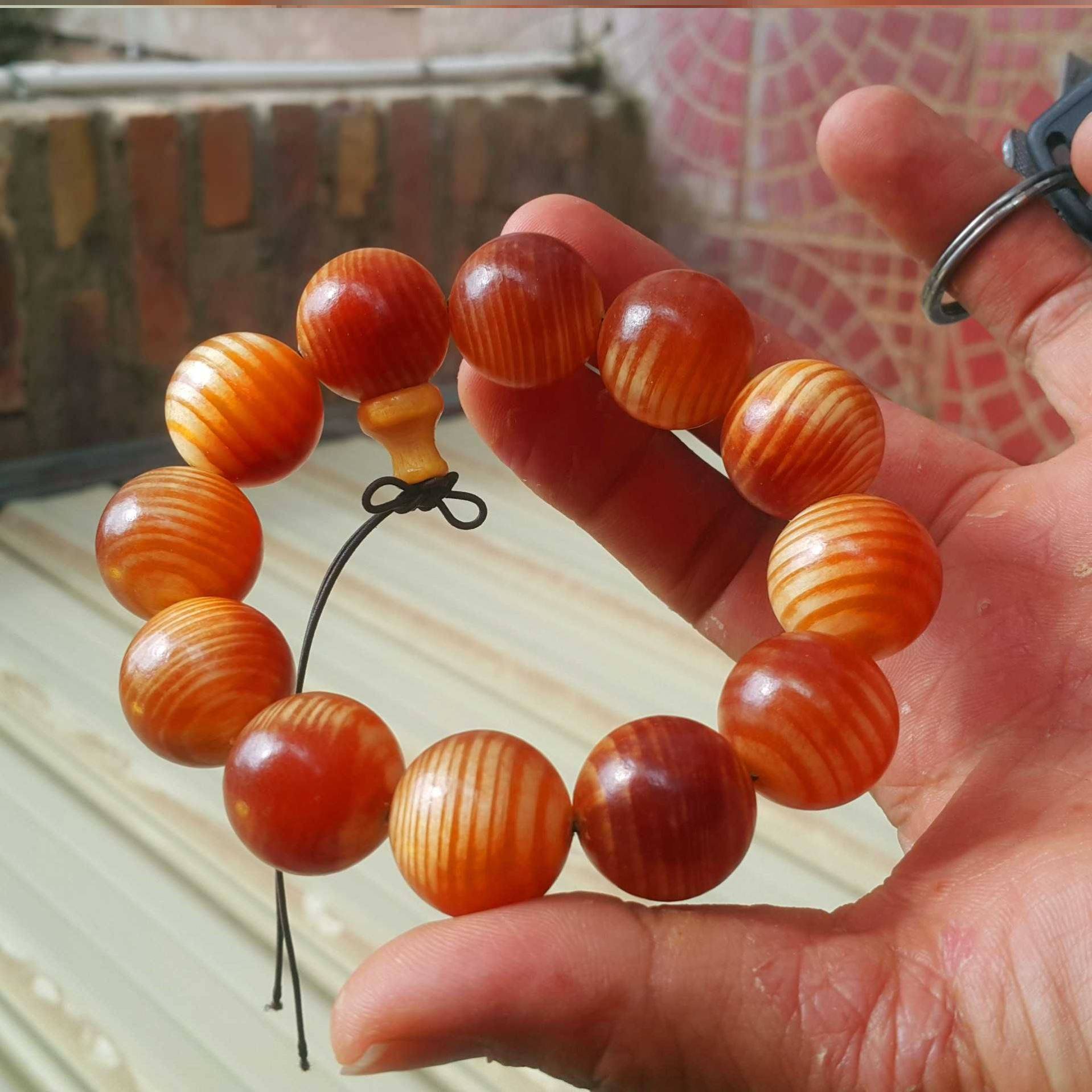东北长白山北沉香松明子木原木琥珀 隽扬佛珠/念珠