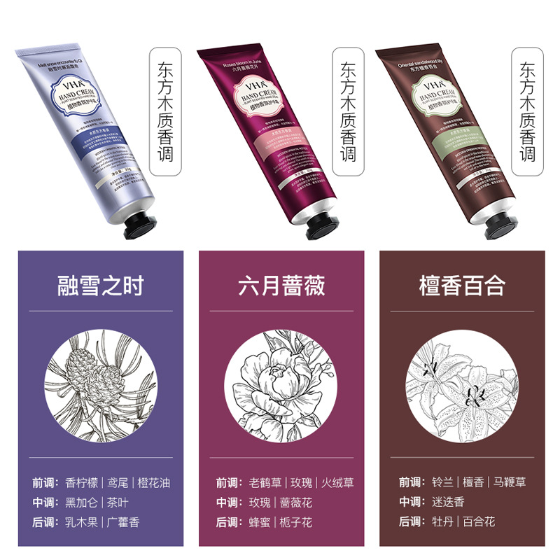 植物香氛护手霜套装滋润保湿柔滑不 snowkin护手霜