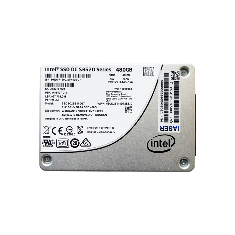 英特尔MLC固态盘S3520 480G800G SATA3服务器专用硬盘台式电脑SSD - 图3