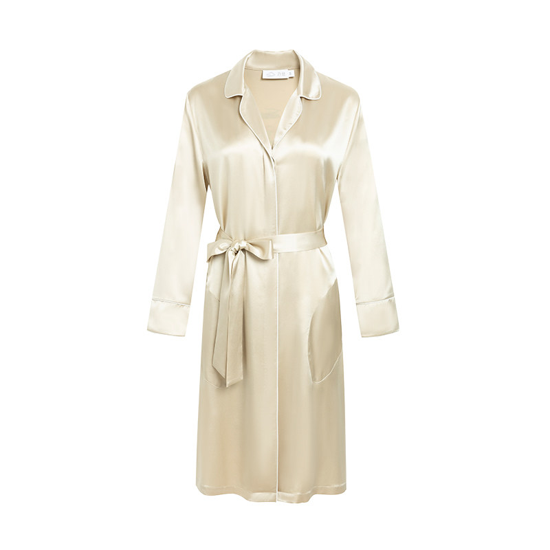 SLKMRKT乃丝真丝睡袍桑蚕丝系带连衣裙春秋家居服睡衣睡裙长袍,淘宝优惠券,粉丝福利购,淘宝优惠卷