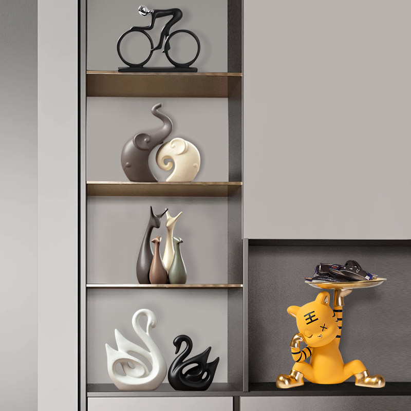 小摆件家居装饰创意客厅电视玻璃鹿 宏赫摆件