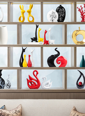 天鹅客厅摆件电视酒柜玄关装饰品