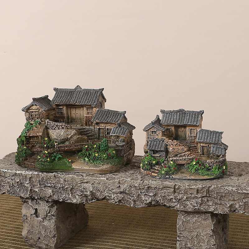 田园迷你农家小房子树脂摆件桌面茶几阳台庭院装饰花盆盆栽造景,淘宝优惠券,粉丝福利购,淘宝优惠卷