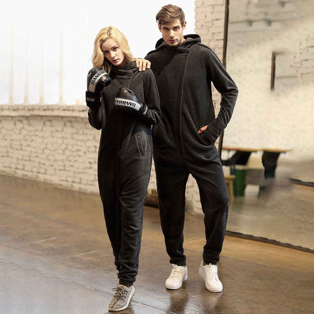 北欧连体衣男女情侣秋冬连帽睡衣 7VEILS睡衣/家居服套装