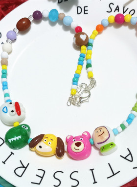 草莓熊鳄鱼巴斯光年七彩糖果项链