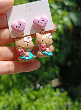 原创手作kitty猫水晶串珠项链女