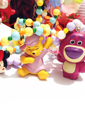 睡衣维尼熊草莓熊手工糖果珠项链