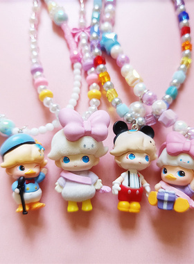 原创手作泡泡玛特树脂圆珠项链女