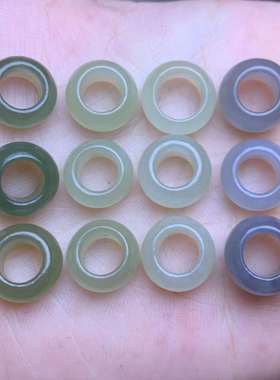 天然和田玉跑环12*6.5mmdiy配饰