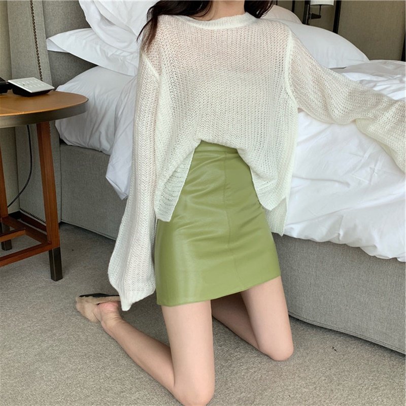 2020秋冬新款网红风百搭pu小半身裙 倩辉半身裙