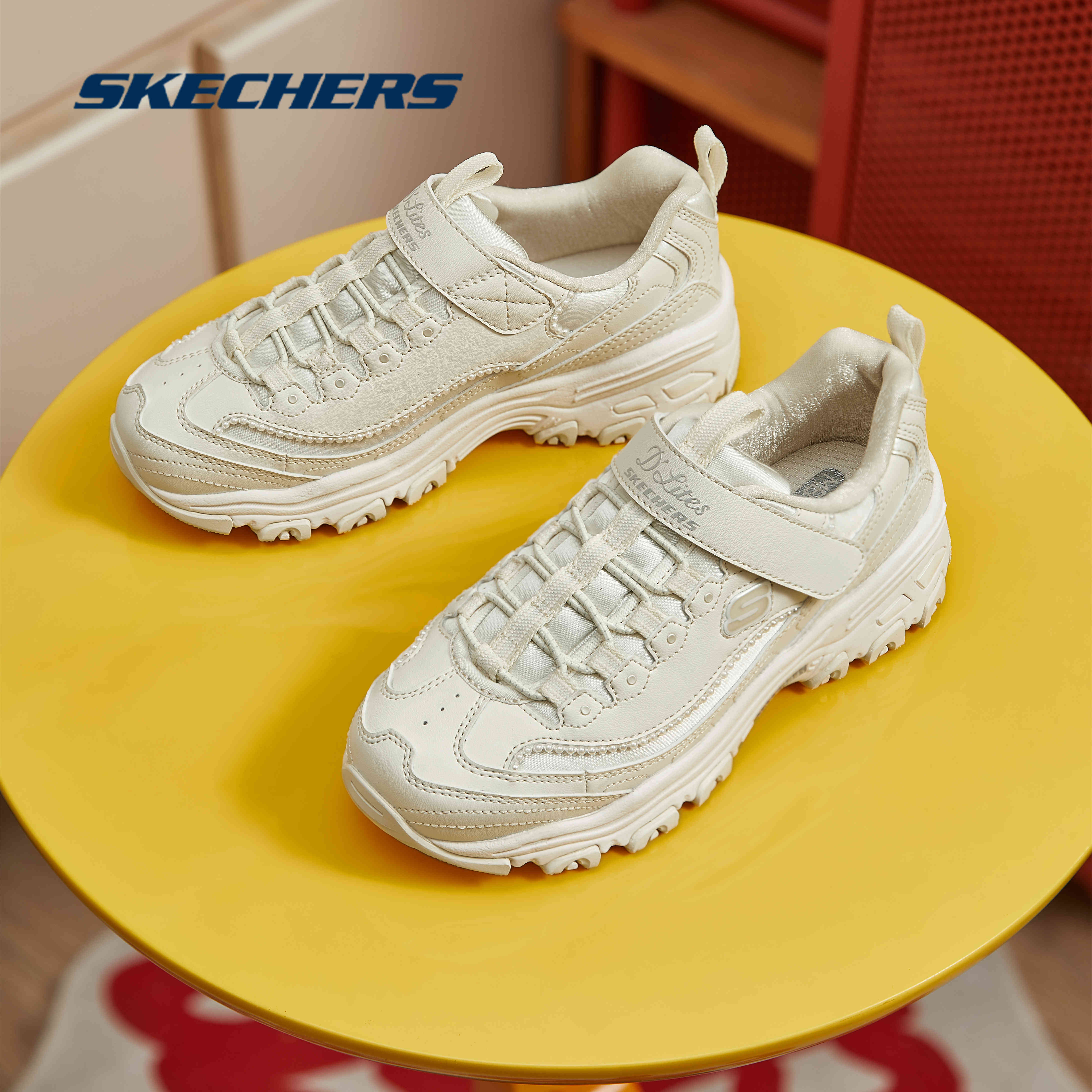 Skechers斯凯奇珍珠熊儿童熊猫鞋时尚男童运动鞋女童公主鞋老爹鞋-图1