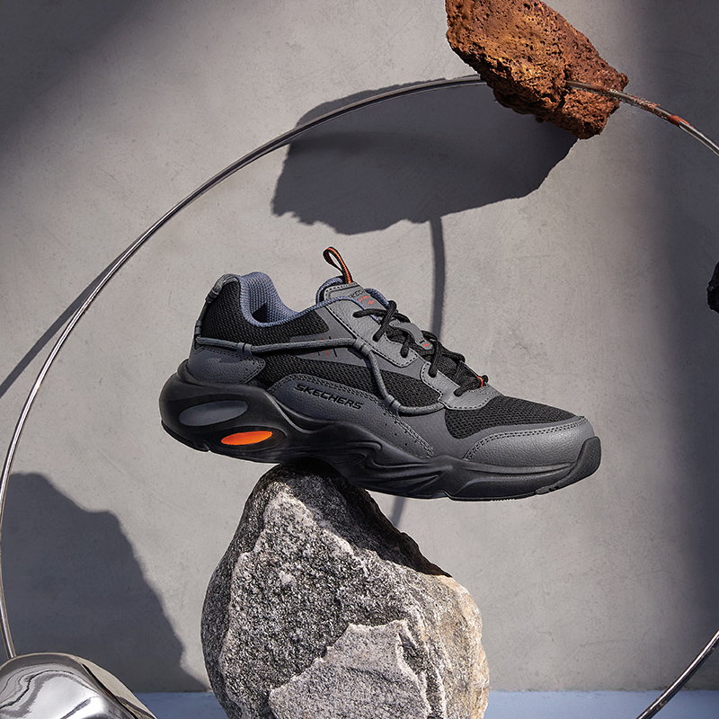 Skechers斯凯奇秋季男鞋休闲运动鞋跑步鞋厚底增高老爹鞋复古街头