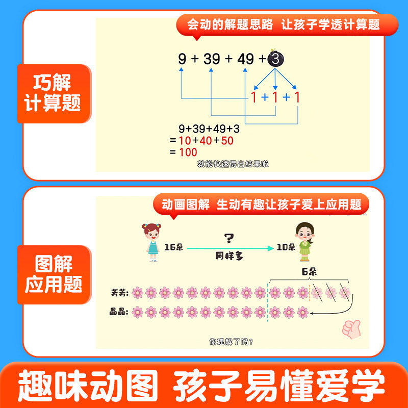 作业帮巧解图解小学数学题计算题应用题小学生练习册大全数学思维举一反三进阶练习题解题步骤一二三四五六年级小学生用秘籍大全