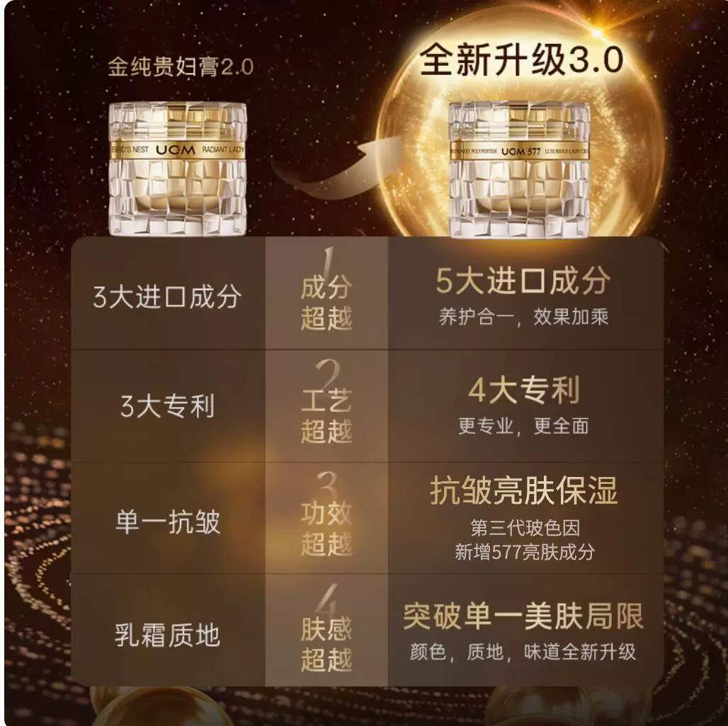 [【香港专柜同款】UCM/柜台款金纯虫草燕窝赋颜贵妇膏旗舰店官网72]