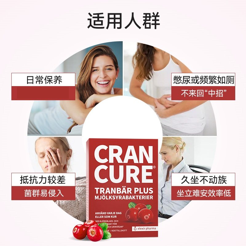 瑞典cran cure蔓越莓益生菌维生素 ElexirPharma海外蔓越莓