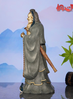 黄铜摆件《孔子》铜工艺品 桌面玄关家居办公室装饰 送老师礼物