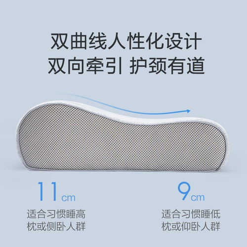 8H 记忆棉枕学生抗菌透气高低双曲线成人助眠头枕单人慢回弹枕芯 - 图2