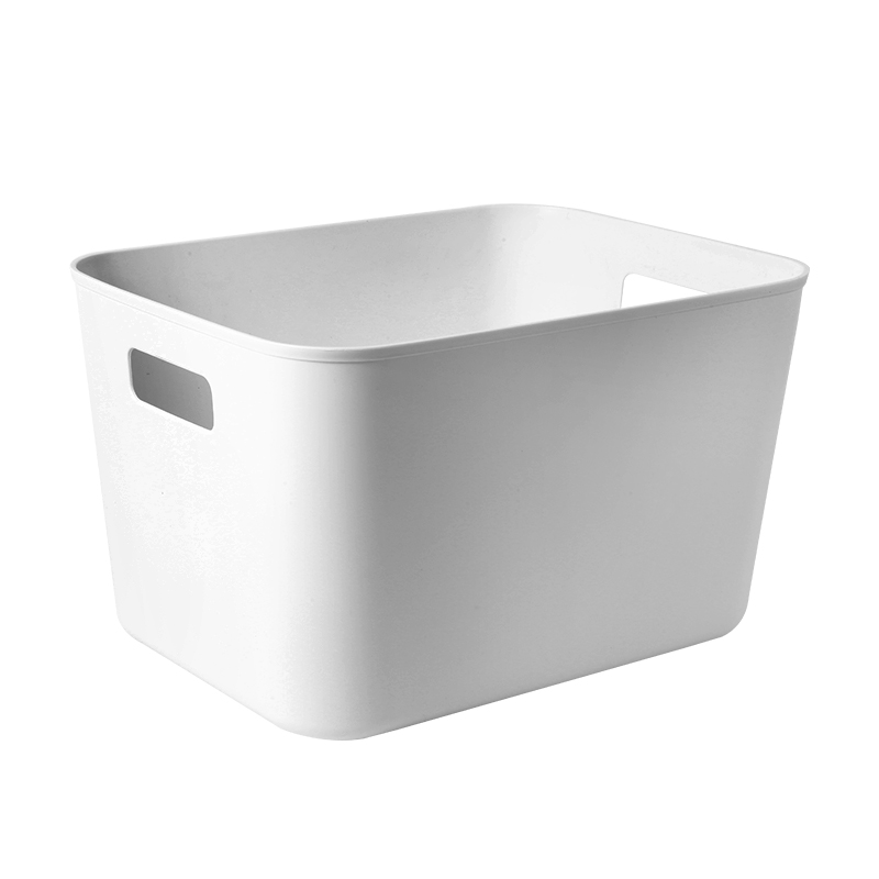 收纳盒桌面化妆品杂物零食收纳筐塑料日式白色厨房橱柜整理收纳箱 - 图0