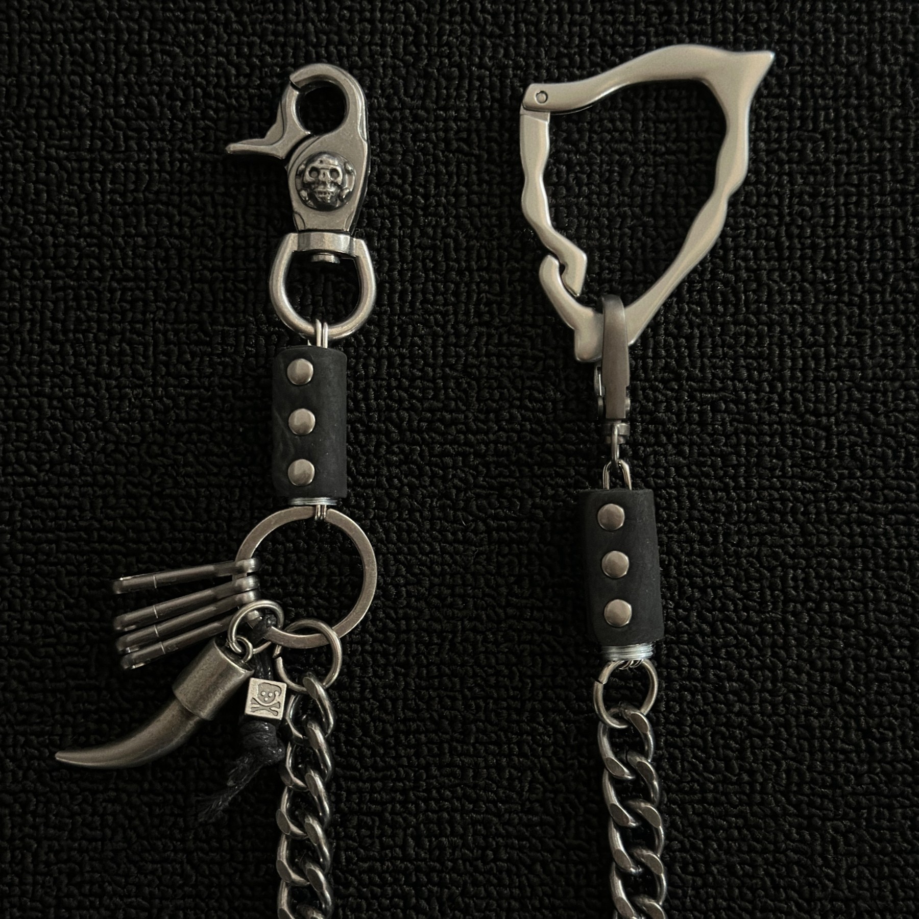 ironworks复古金属骷髅扣古巴裤链质感牛皮三角骨扣时尚穿搭单品