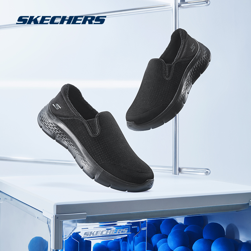 Skechers斯凯奇GOWALKFLEX女舒适一脚蹬健步鞋加绒保暖缓震休闲鞋
