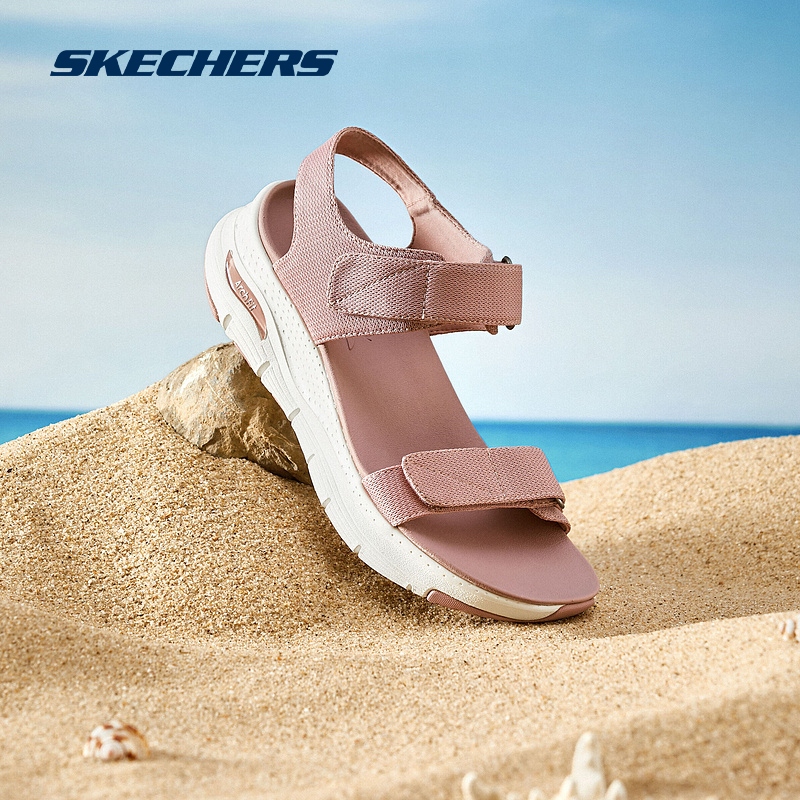 斯凯奇skechers2024夏季新款CALI沙滩鞋女款休闲轻质厚底凉鞋时尚 - 图1