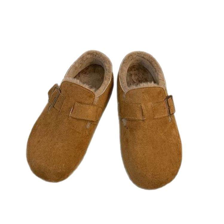 秋冬一脚蹬毛毛鞋勃肯鞋女棉鞋2025新款冬季加绒豆豆鞋保暖女鞋子,淘宝优惠券,粉丝福利购,淘宝优惠卷