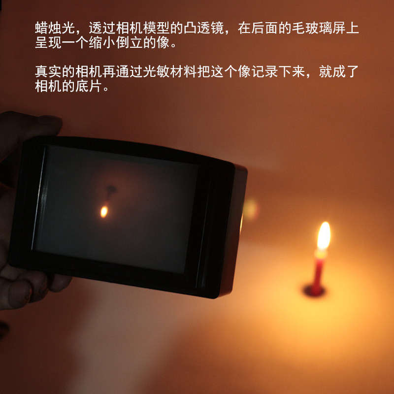 简易照相机模型凸透镜成像原理的应用小孔成像初中物理光学实验器