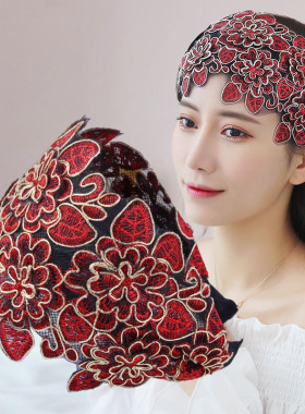 韩国遮白发头饰秋冬宽边显年轻发箍水晶蕾丝发卡发饰品发带头箍女
