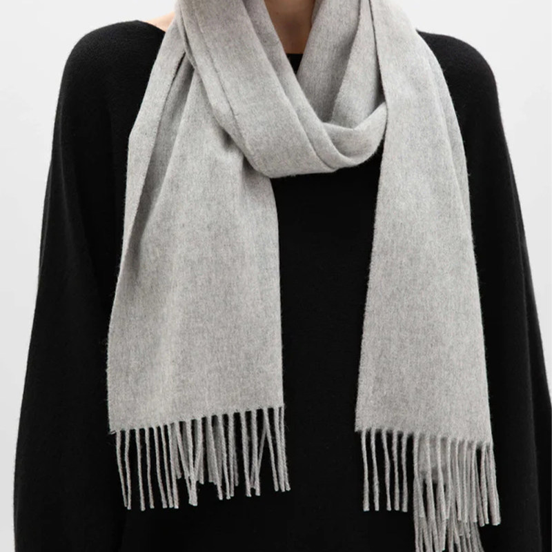 Johnstons of Elgin 秋冬美利奴羊毛经典宽幅围巾礼物 高级定制 - 图1