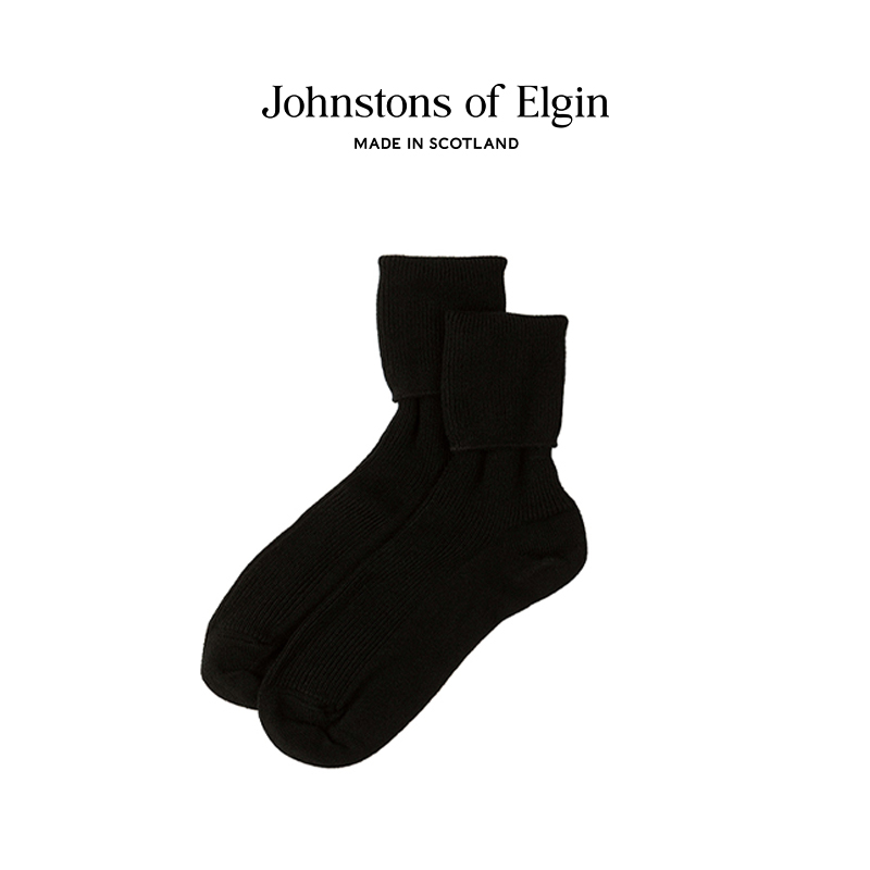 Johnstons of Elgin女士经典纯色羊绒袜礼盒保暖秋冬百搭休闲 - 图2