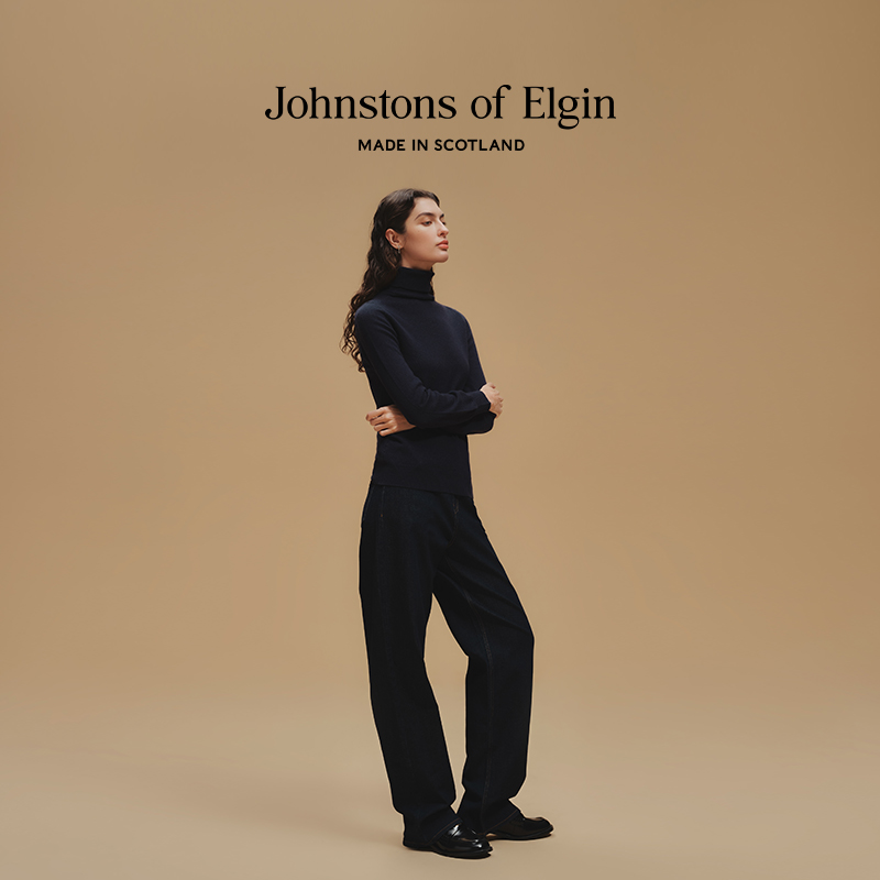 【年中6折】Johnstons of Elgin经典高领羊绒女针织衫冬毛衣女 - 图0