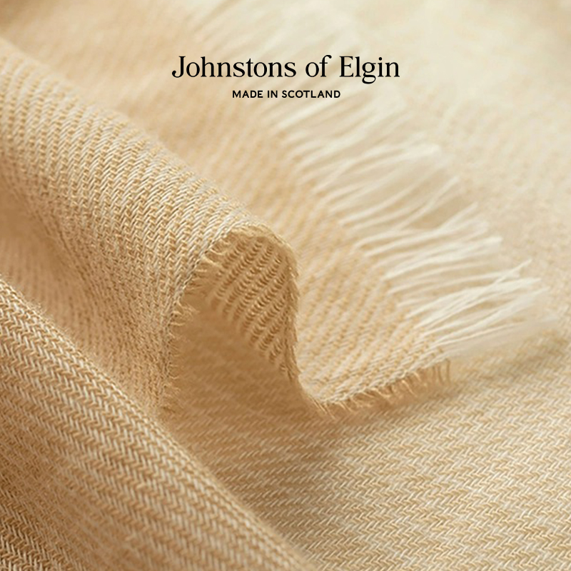 【夏季披肩】Johnstons of Elgin薄织纯羊绒围巾办公室空调披肩 - 图1