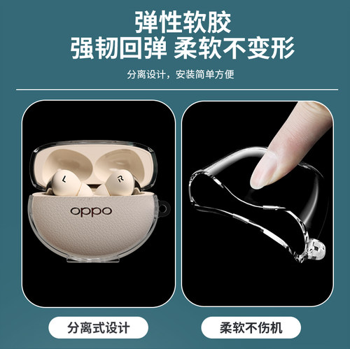 适用oppo enco X3蓝牙耳机套oppoencoR3保护套硅胶软壳卡通新款encoR3耳机壳男女款oppor2耳机仓外盒可爱潮X2 - 图0