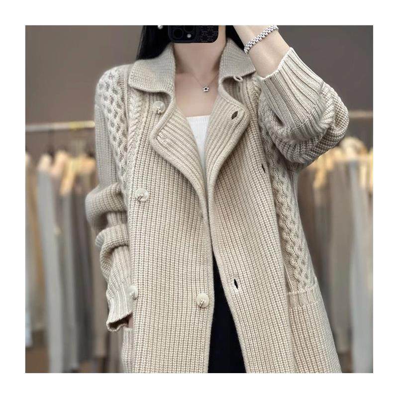 中长款针织衫秋冬新款大衣斤胖风衣宽松毛衣大码外套女,淘宝优惠券,粉丝福利购,淘宝优惠卷