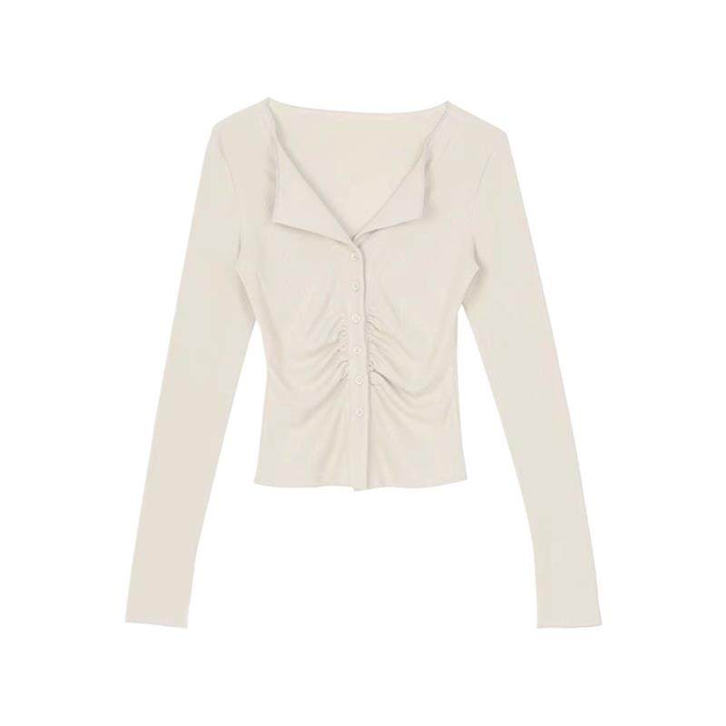 0699#250G绵羊绒女薄款2025秋季新款纯色短款外套翻领上衣长袖t恤,淘宝优惠券,粉丝福利购,淘宝优惠卷