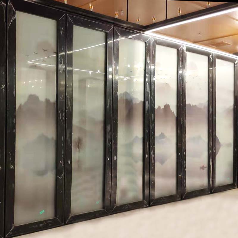 11会议室玻璃移动隔音隔断墙酒店饭店包间可活动屏风折叠移门推拉 - 图0