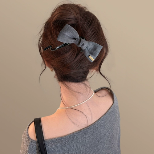 Джинсовый Бибикар Толокар Плазмакар с бантиком, универсальная заколка-крабик, заколка для волос, защита для ушей